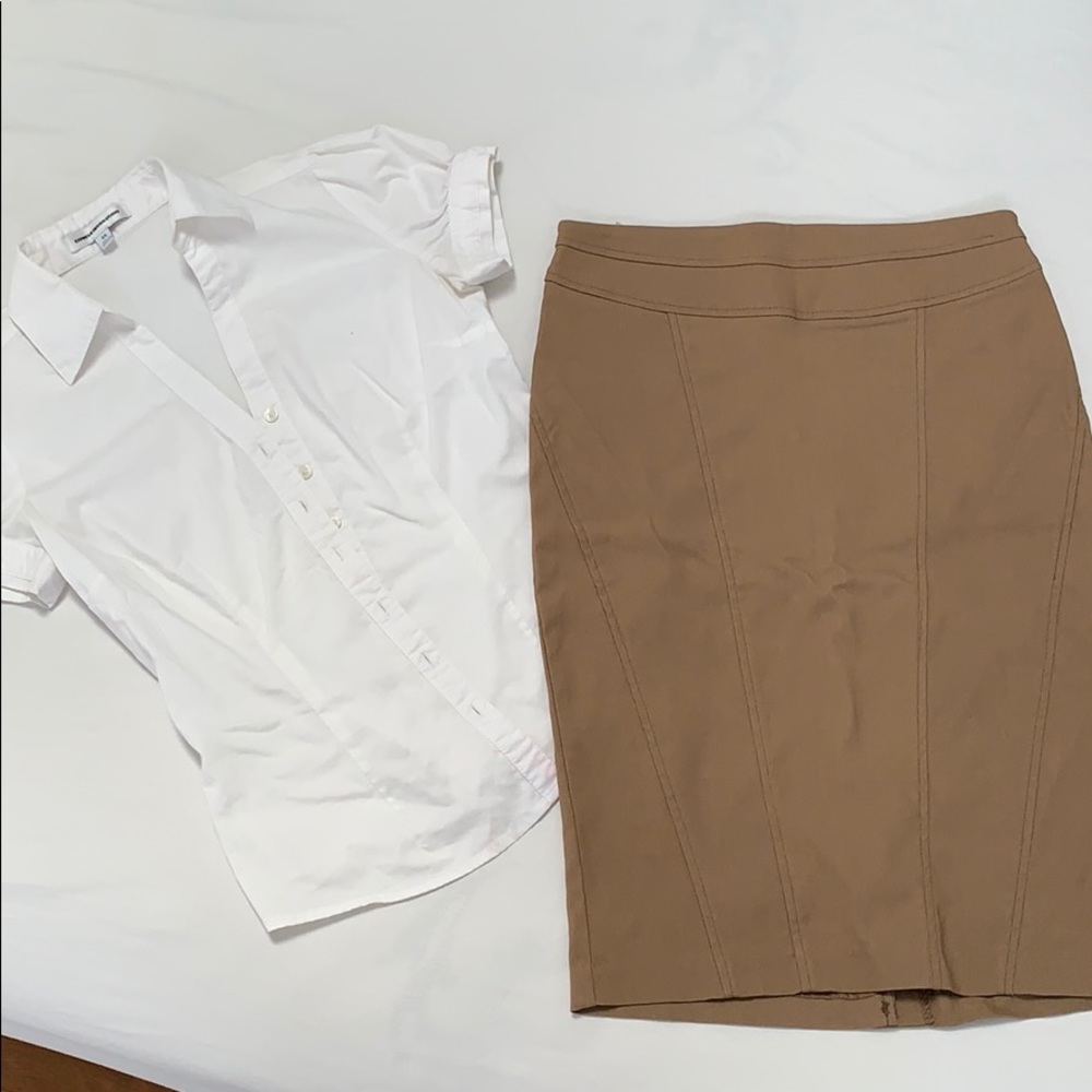 Mandee Pencil skirt and Express blouse lot XS/4